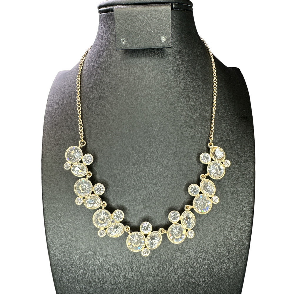 Vintage Natasha Signed GoldToned Crystal Statement Necklace
